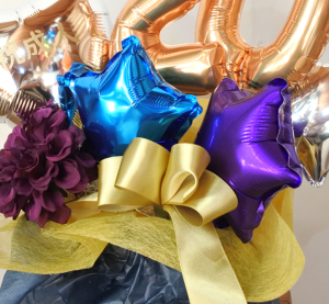 20歳、成人祝い】祝成人祝いアレンジ ブルー（卓上タイプ）【送料込み