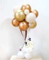 【結婚祝い　入籍祝い　ウェルカムバルーン】ぬいぐるみ付　くまちゃん気球バルーン（卓上タイプ）