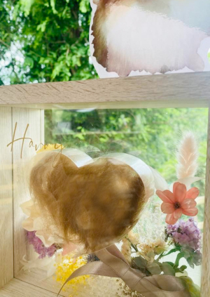 愛犬・愛猫・うさぎさんの毛を閉じ込めた】お名前入り フラワー  